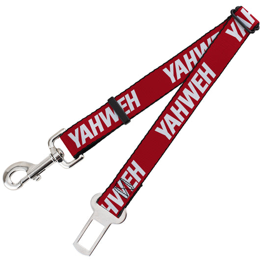Dog Safety Seatbelt for Cars - YAHWEH Text Red White