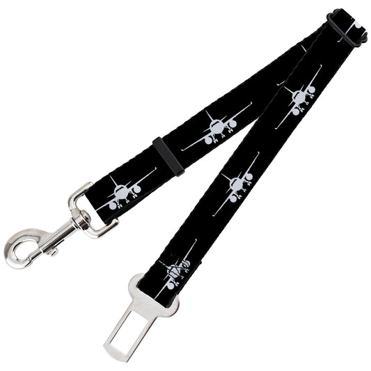 Dog Safety Seatbelt for Cars - Airplane Silhouette Black White