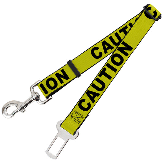 Dog Safety Seatbelt for Cars - CAUTION Yellow Black