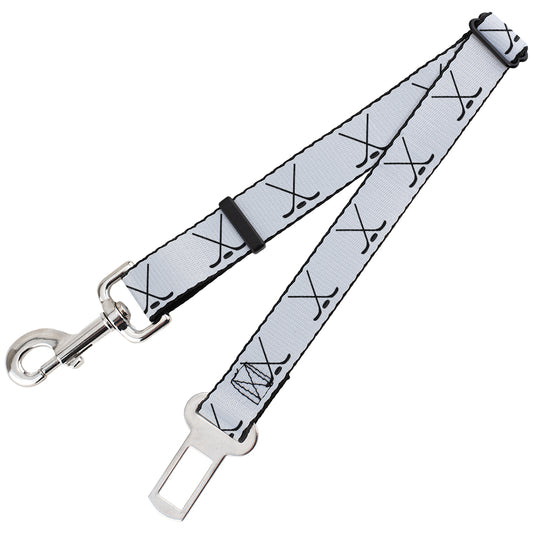 Dog Safety Seatbelt for Cars - Hockey Sticks and Puck White Black