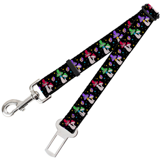 Dog Safety Seatbelt for Cars - Happy Mushrooms with Stars Black Multi Color