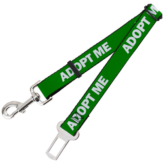 Dog Safety Seatbelt for Cars - Pet Quote ADOPT ME Green White