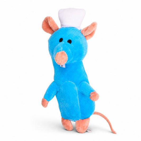 Dog Toy Squeaker Plush - Ratatouille Chef Remy Rat Full Body Pose