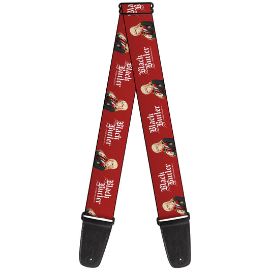 Guitar Strap - BLACK BUTLER Edgar Redmond Pose and Title Logo Red