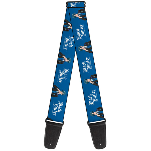 Guitar Strap - BLACK BUTLER Lawrence Bluewer Pose and Title Logo Blue