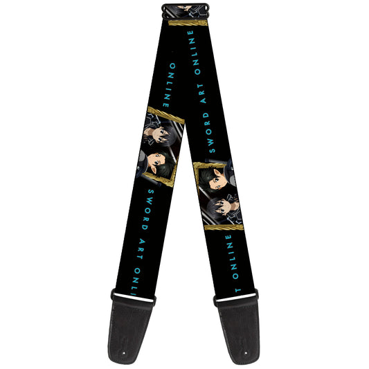 Guitar Strap - SWORD ART ONLINE Kirito Reflection Poses and Title Logo Black