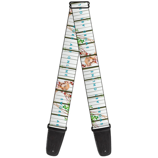 Guitar Strap - SWORD ART ONLINE Asuna Cage Trap Pose and Title Logo White