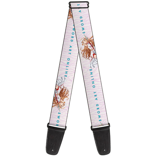 Guitar Strap - SWORD ART ONLINE Asuna Lambent Light Rapier Pose and Title Logo Pink