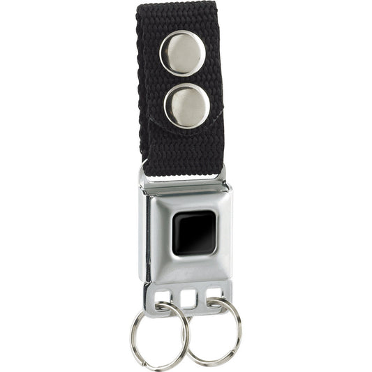 Keychain - Plain Black Full Color - Black Webbing