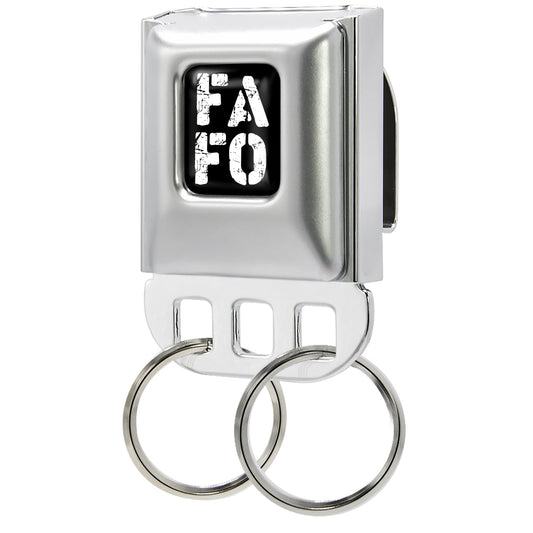 Keyholder - FAFO Text Distressed Full Color Black/White