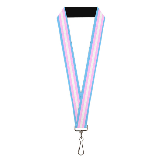 Lanyard - 1.0" - Flag Transgender Baby Blue Baby Pink White