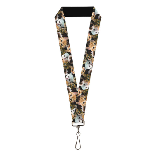 Lanyard - 1.0" - Kitten Faces Scattered Black