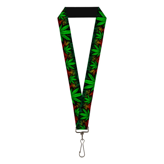 Buckle-Down Lanyard - Marijuana Haze Rasta/Black