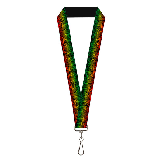 Buckle-Down Lanyard - Marijuana Haze Rasta/Rasta