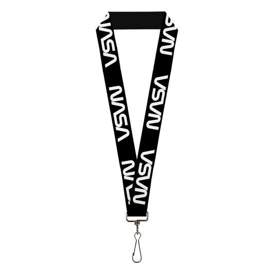 Lanyard - 1.0" - NASA Text Black White