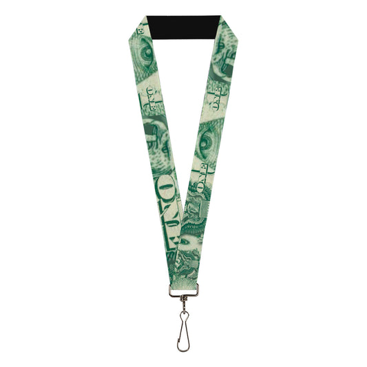 Lanyard - 1.0" - One Dollar Bill Eye of Providence Bald Eagle CLOSE-UP