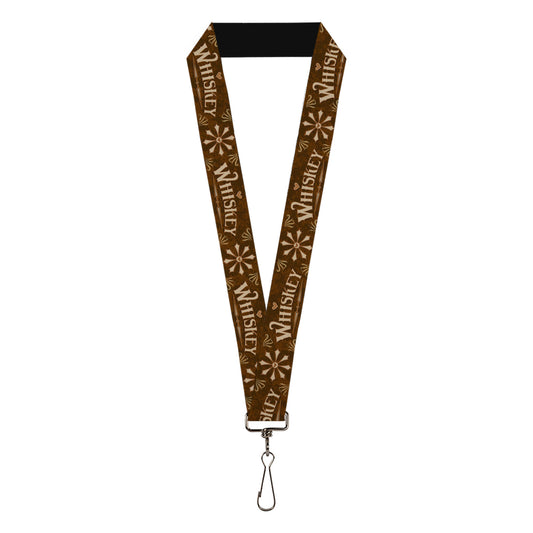 Lanyard - 1.0" - Western WHISKEY Heart Repeat Browns Tan