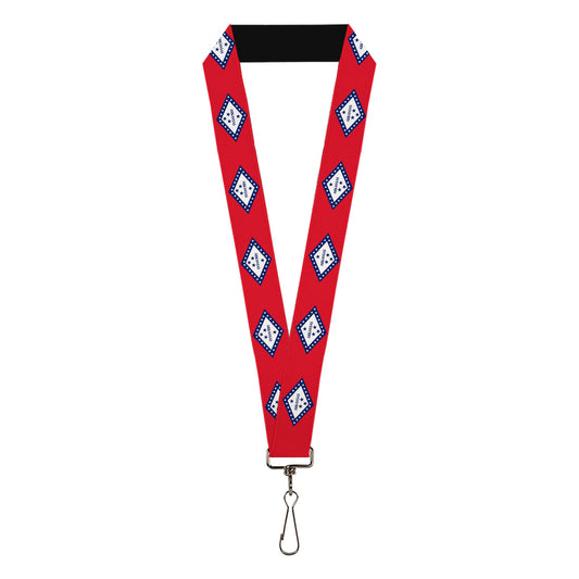 Lanyard - 1.0" - Arkansas Flag Red Blue White