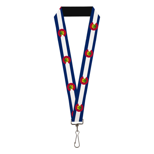 Lanyard - 1.0" - Colorado Flag Marijuana Leaf