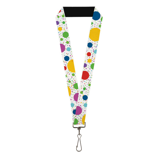 Lanyard - 1.0" - Dots Grid3 White Gray Multi Color