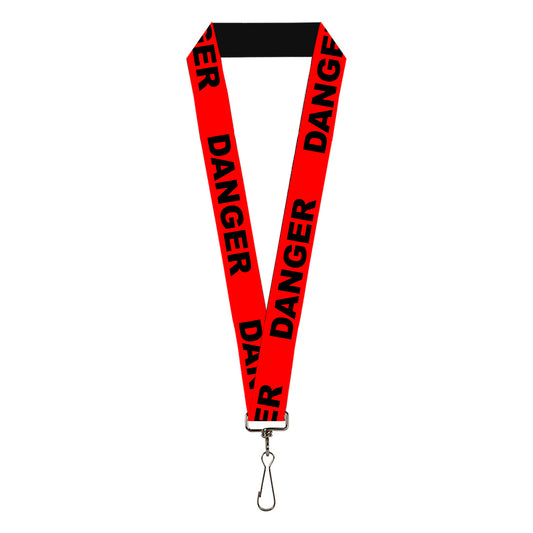 Lanyard - 1.0" - DANGER Text Red Black