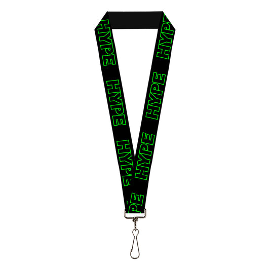 Lanyard - 1.0" - HYPE Outline Black Neon Green
