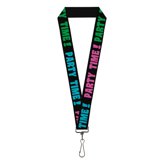Lanyard - 1.0" - PARTY TIME! Black Green Turquoise Fuchsia