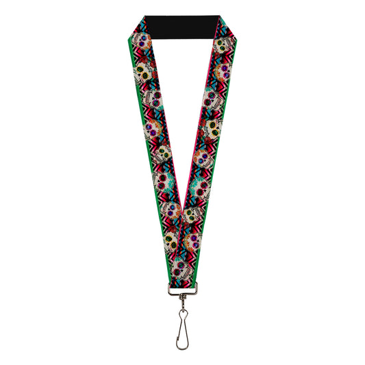 Lanyard - 1.0" - Sugar Skulls Zarape Multi Color