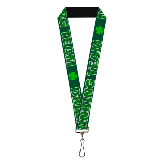 Lanyard - 1.0" - St. Pat's DRINKING TEAM Shamrocks Black Green White