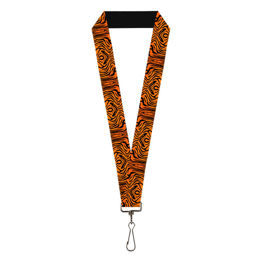 Lanyard - 1.0" - Tiger2 Orange Black