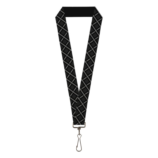 Lanyard - 1.0" - Buffalo Plaid X Charcoal Black Gray