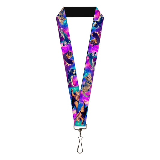 Lanyard - 1.0" - Cats in Space Pinks Blues