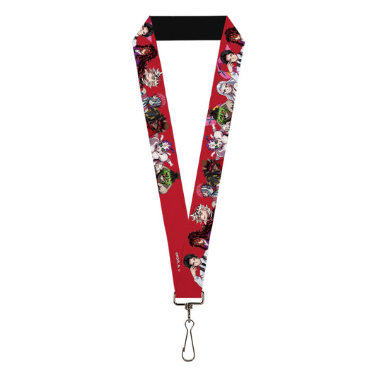 Lanyard - 1.0" - Demon Slayer Eight Demons Poses Red