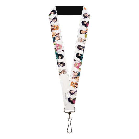 Lanyard - 1.0" - Demon Slayer Nine Character Poses White