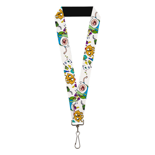 Lanyard - 1.0" - Adventure Time Jake and Finn Open Pack Pose White