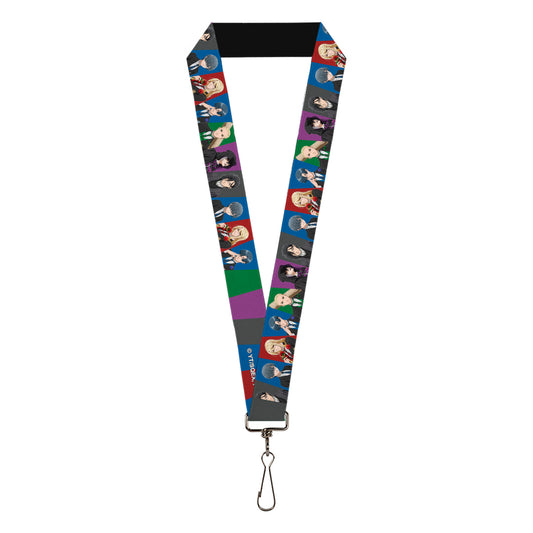 Lanyard - 1.0" - Black Butler Six Character Pose Blocks Multi Color