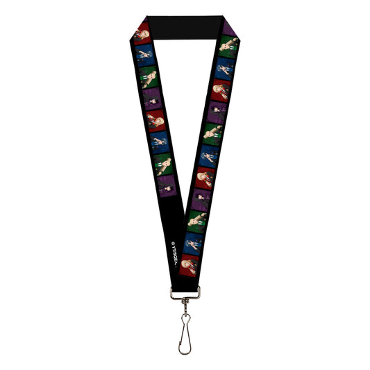 Lanyard - 1.0" - Black Butler House Head Pose Blocks Black/Multi Color
