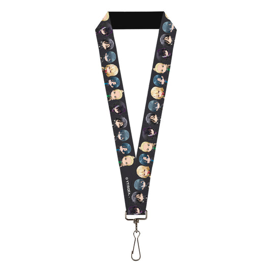 Lanyard - 1.0" - Black Butler Six Chibi Characters Poses Black