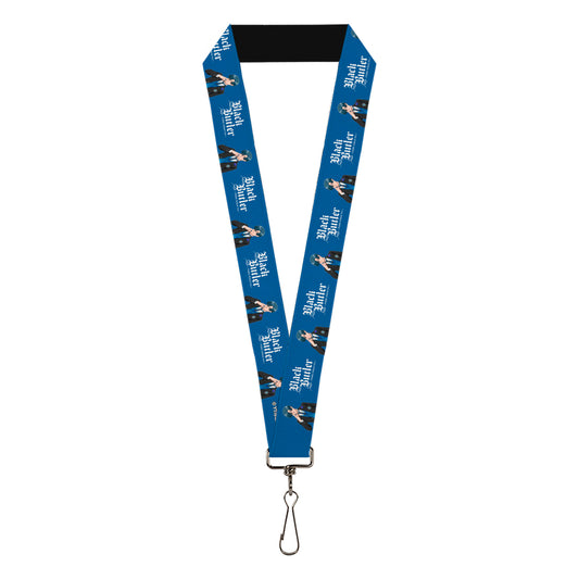 Lanyard - 1.0" - BLACK BUTLER Lawrence Bluewer Pose and Title Logo Blue