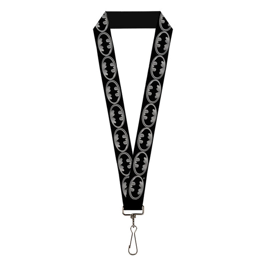 Lanyard - 1.0" - Batman Shield Black Silver