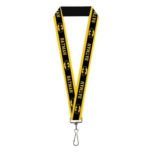 Lanyard - 1.0" - BATMAN Logo Stripe Yellow Black