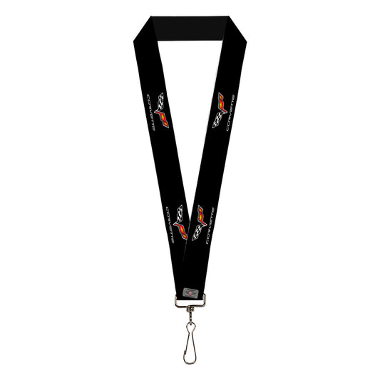 Lanyard - 1.0" - C6 Logo REPEAT Black