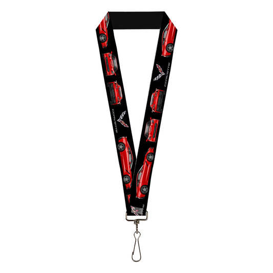 Lanyard - 1.0" - C7 Logo C7 Blueprints Black Red