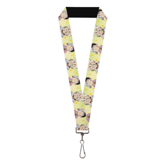 Lanyard - 1.0" - Dr. Stone Chibi Senku and Gen Faces Stars Yellows