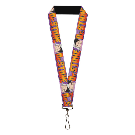 Lanyard - 1.0" - DR. STONE Title Logo and Gen Asagiri Face Purples