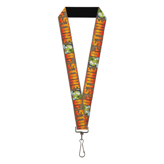 Lanyard - 1.0" - DR. STONE Title Logo and Suika Crying Pose Browns