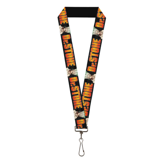 Lanyard - 1.0" - DR. STONE Title Logo and Senku Ishigami Pose Black