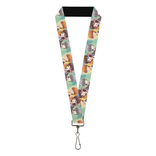 Lanyard - 1.0" - Fruits Basket Kyo Tohru Yuki Group Pose Greens/Blues