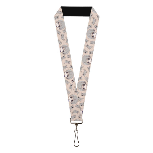 Lanyard - 1.0" - Fruits Basket Chibi Yuki Soma and Rat Scattered Beige/Gray