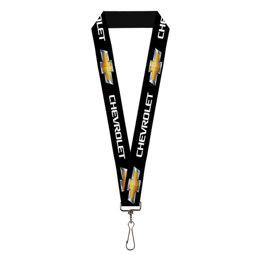 Lanyard - 1.0" - CHEVROLET Bowtie Black Gold White REPEAT
